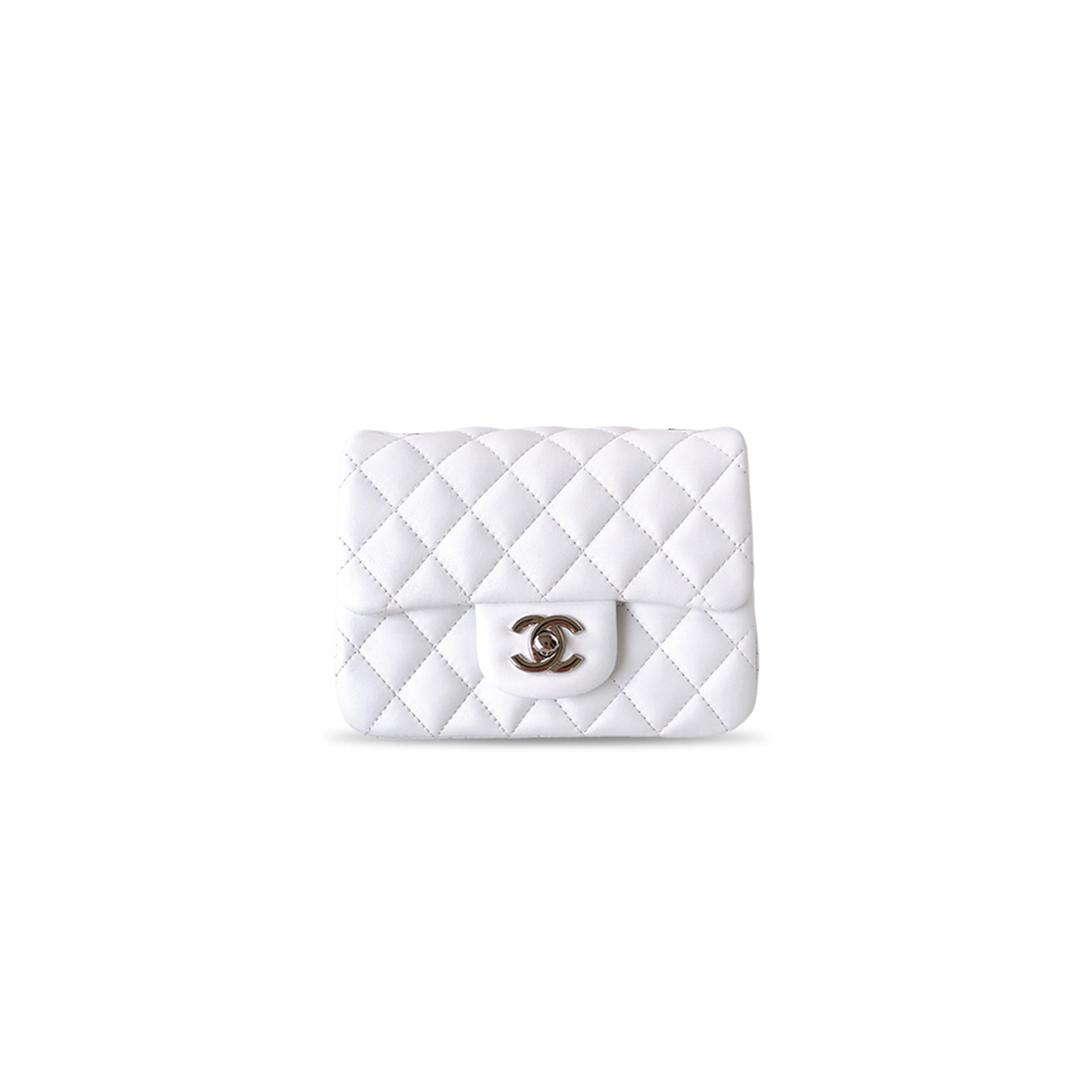 CHANEL QUILTED LAMBSKIN LEATHER CLASSIC SQUARE MINI FLAP BAG AS1115 (17*13.5*8cm)